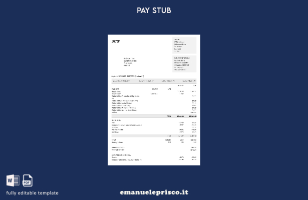 modello di busta paga del portafoglio stile X verificato